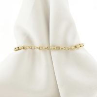 Gold anchor link bracelet | 18 cm