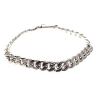Silver solid gourmet link bracelet | 19 cm