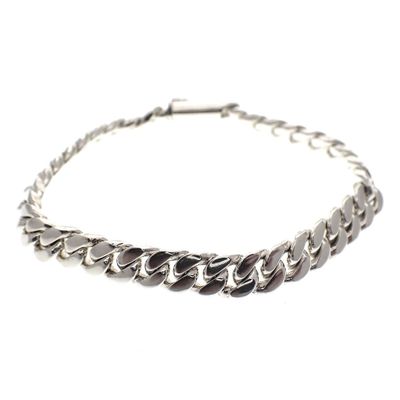 Image 1 of Silver solid gourmet link bracelet | 19 cm