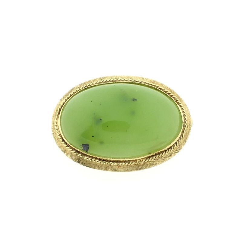 Image 1 of Gold brooch with Jade