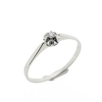 White gold solitaire ring with diamond | 0.05 ct.