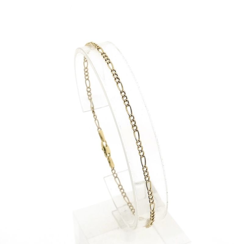 Image 1 of Gold subtle Figaro link bracelet | 20 cm