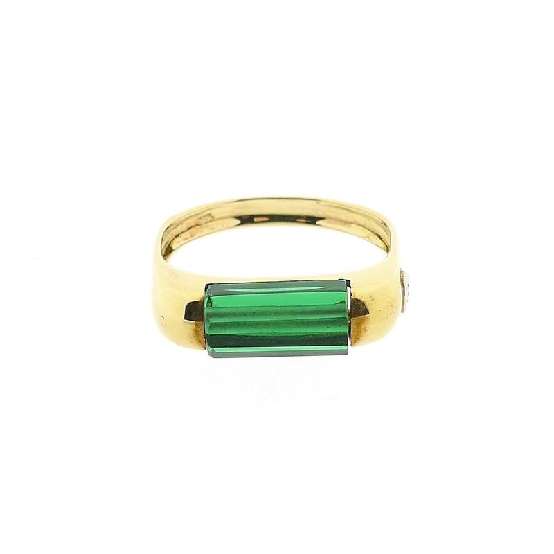 Image 3 of Gold ring with green tourmaline