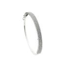 Image 1 of White gold bangle with a cluster of zirconia; Size M/L