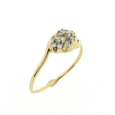 Image 1 of Gold ring pavé set with diamonds | 0.22 ct.
