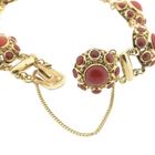 Image 5 of Gold bracelet with blood corals; Antique | 19 cm