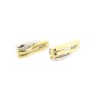 Image 10 of Bicolor Gold Earrings with Diamonds; 0.16 ct.