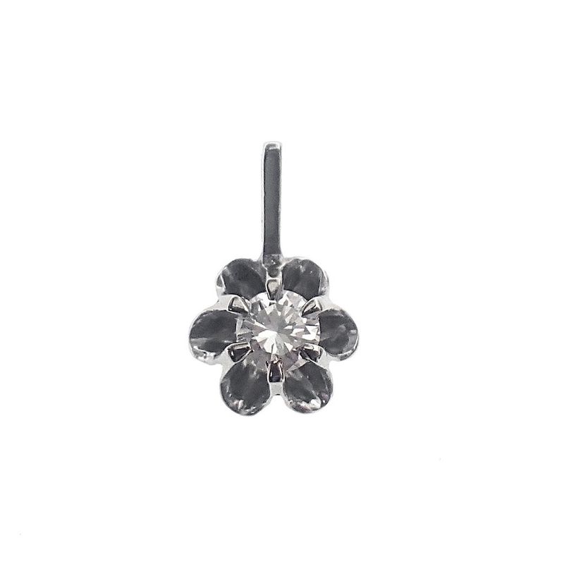 Image 1 of White gold pendant with diamond | 0.23 ct.