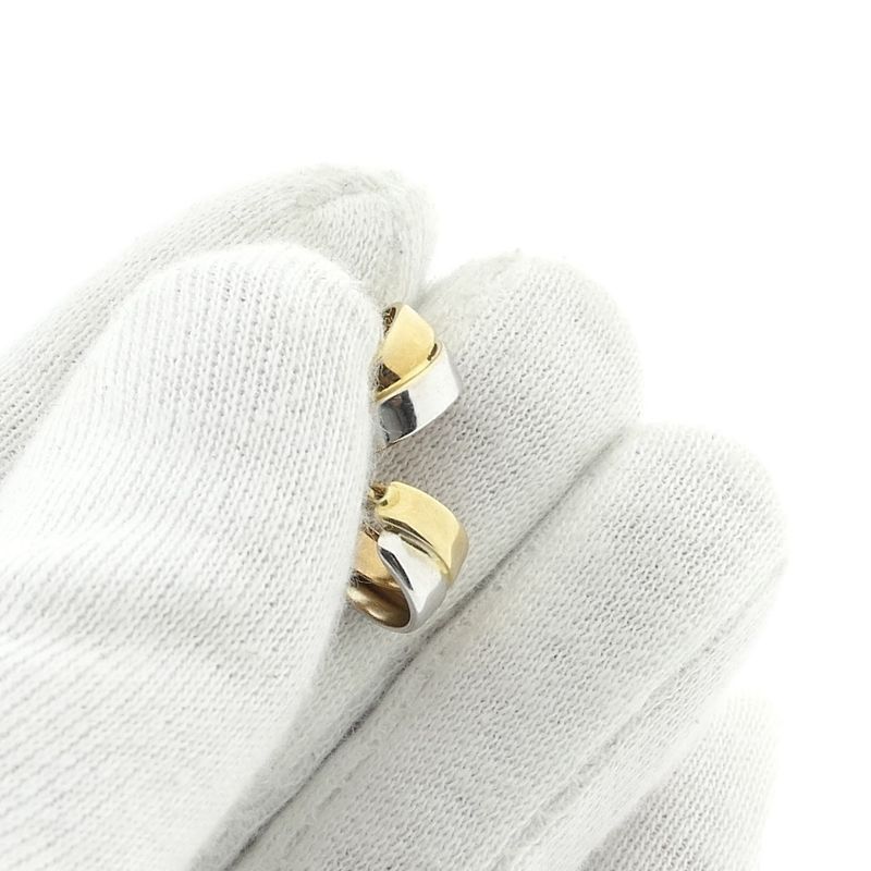 Image 2 of Two-tone gold earrings | Ø 12 mm