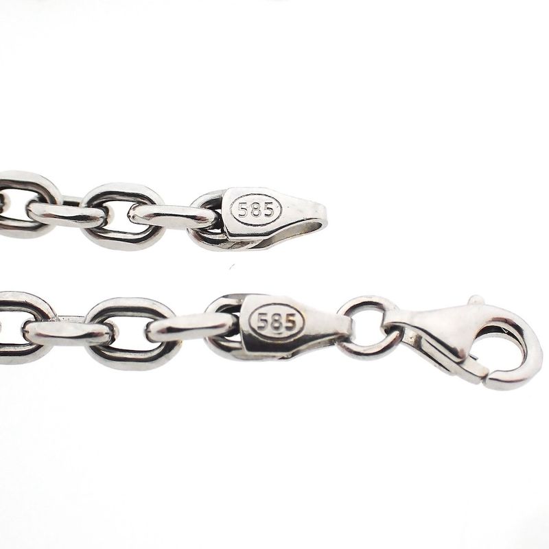 Image 5 of White gold anchor link chain | 66 cm