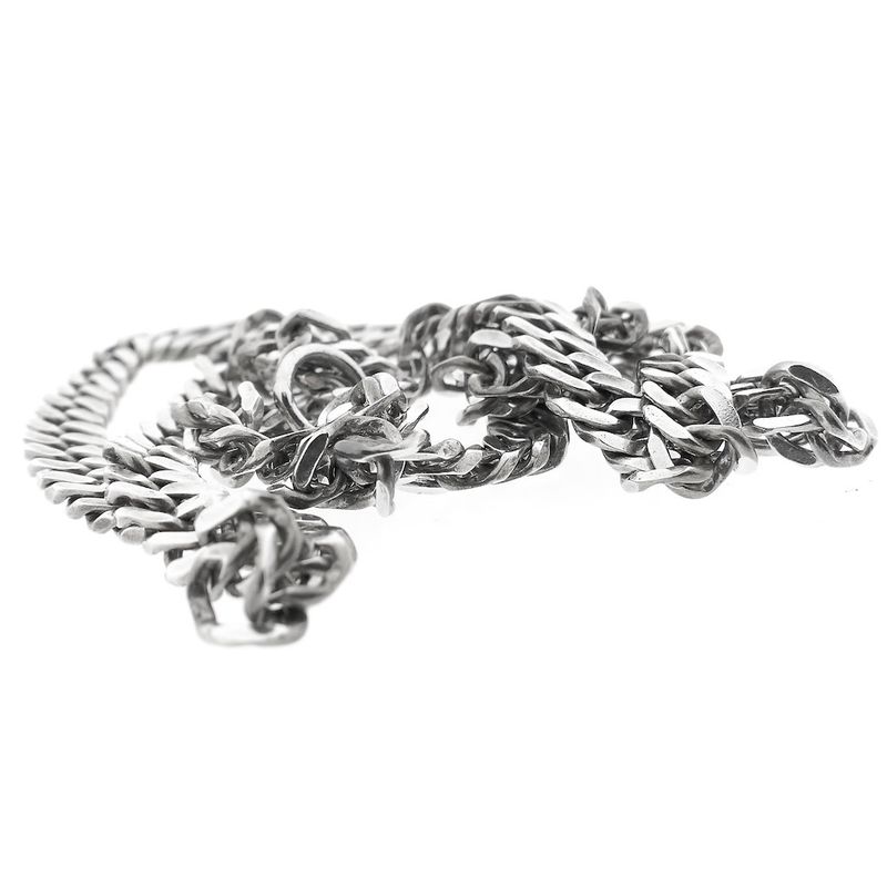 Image 7 of Silver flat gourmet link chain | 51 cm