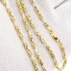 Afbeelding 8 van Bicolor gouden vierkante koningsschakel ketting | 45,5 cm