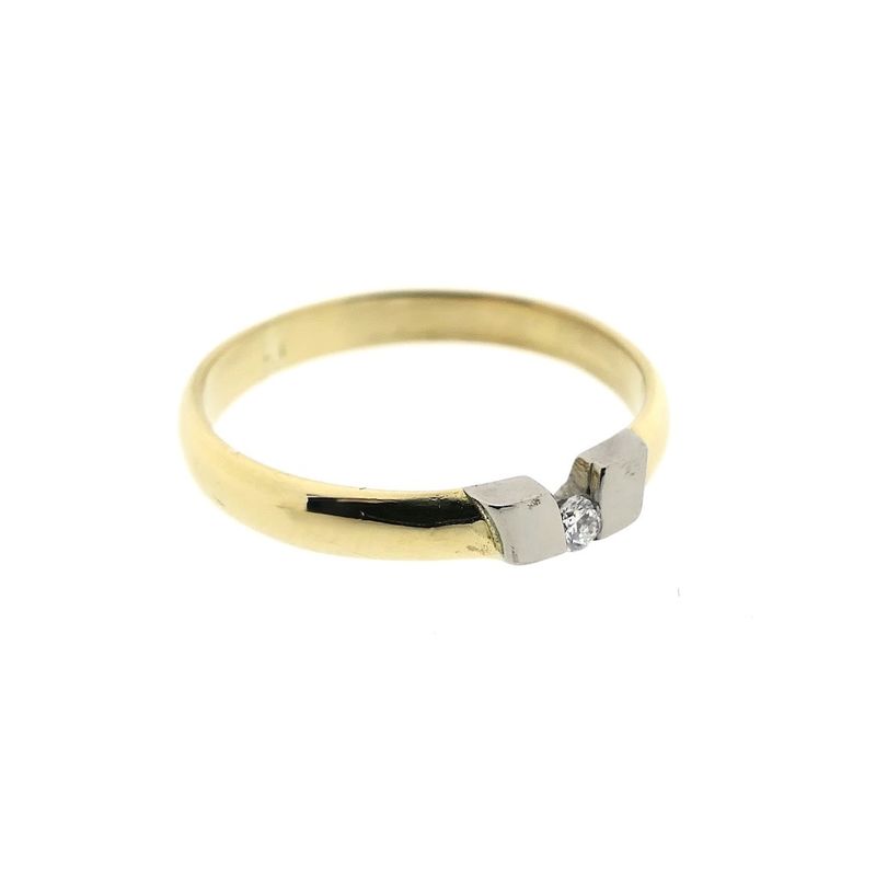 Image 7 of Two-tone gold ring with diamond