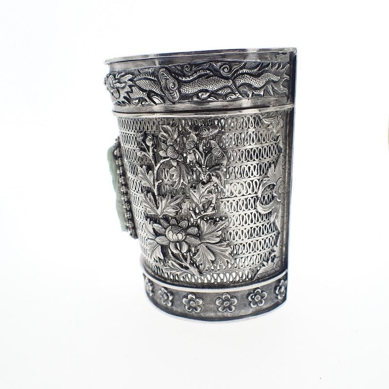 Image 5 of Silver wide Asian bracelet; Bohemian style | approx. Ø 62 mm