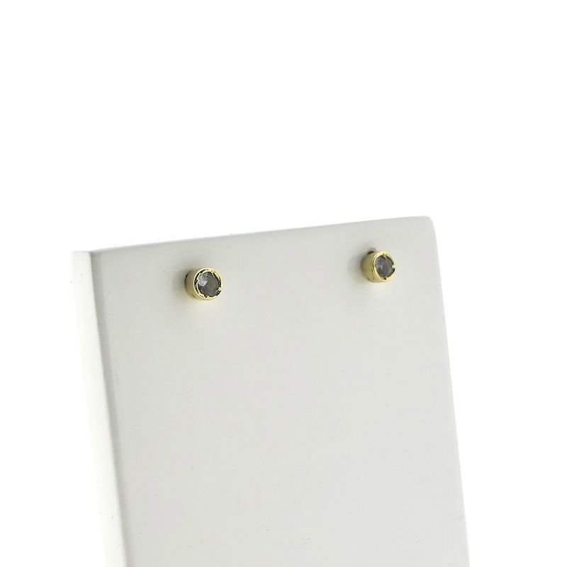 Image 5 of Gold stud earrings with aquamarine