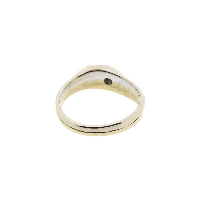 Image 7 of Two-tone gold solitaire ring with diamond