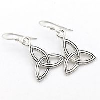 Silver Celtic earrings with triquetra symbol