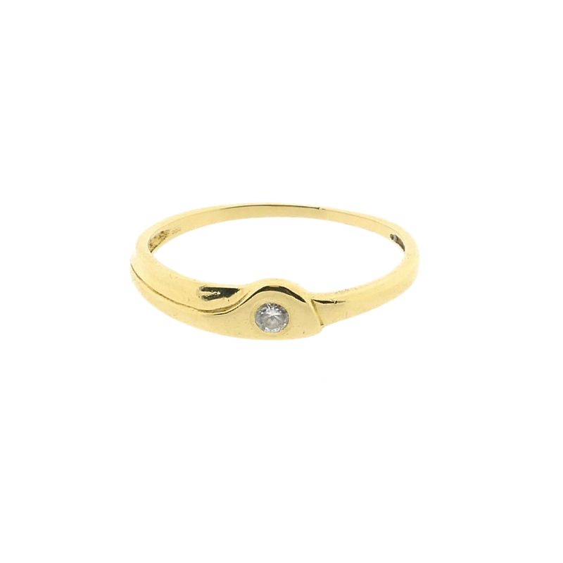 Image 3 of Gold solitaire ring with zirconia