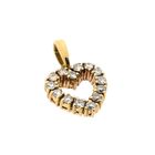Image 4 of Gold pendant in the shape of a heart with diamonds; 0.49 ct.