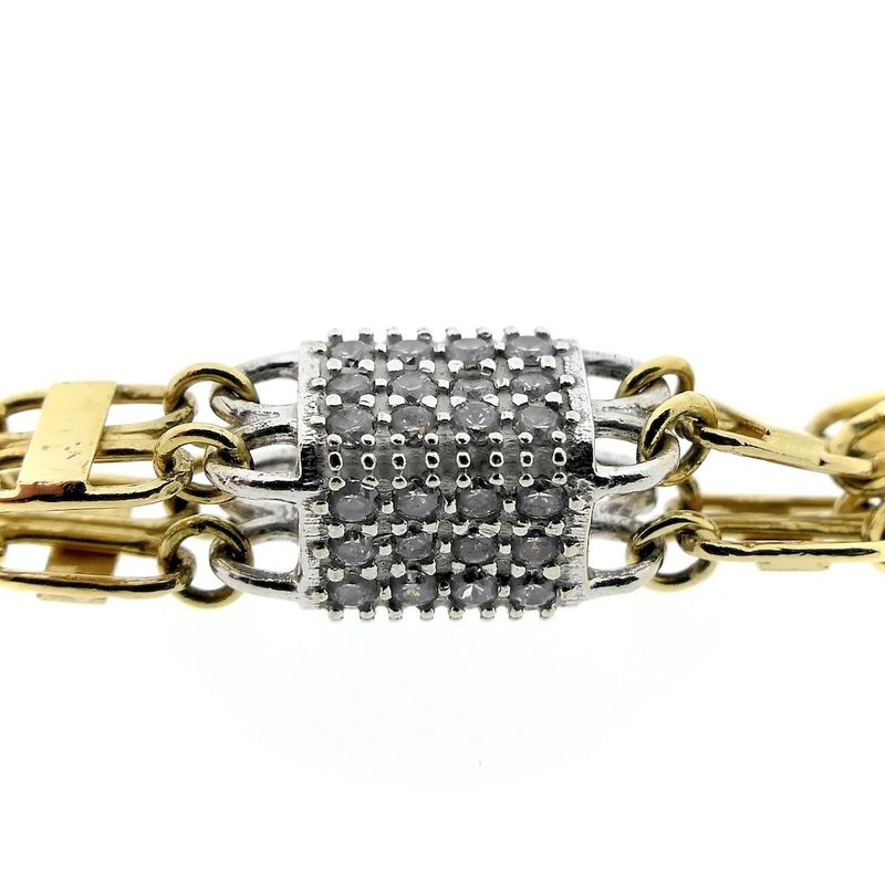 Image 3 of 18K gold magnum link chain with zirconia | 71 cm