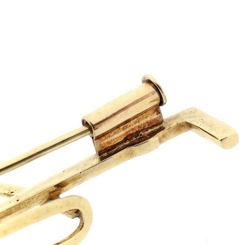 Image 5 of Golden polo sports brooch.