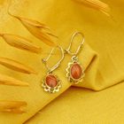 Image 2 of Gold earrings with red coral