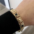Image 4 of Antique gold boat bracelet with garnet