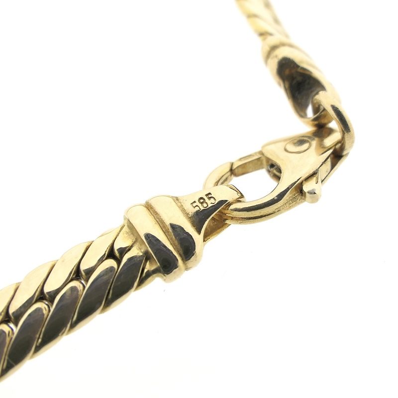 Image 5 of Gold flat gourmet link necklace
