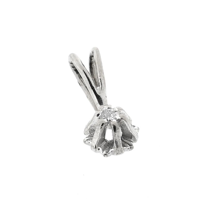 Image 4 of White gold pendant with diamond | 0.04 ct.