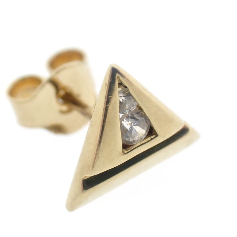 Image 6 of Gold triangle stud earrings with zirconia
