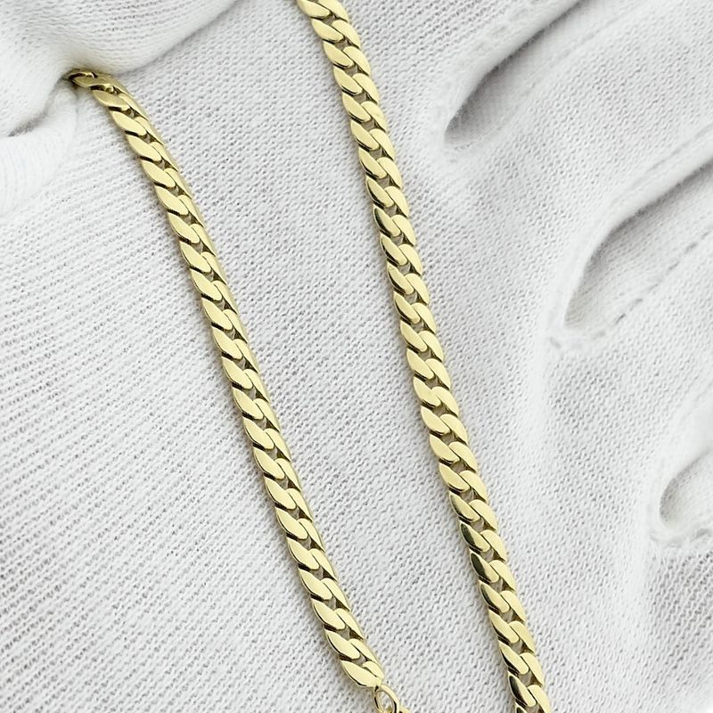 Image 9 of Gold flat gourmet link bracelet