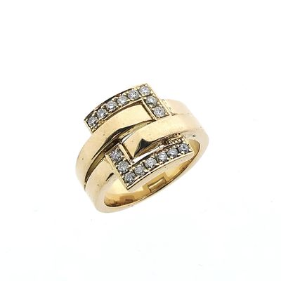 Image 1 of Rose gold ring with diamond buckle; 0.40 ct.