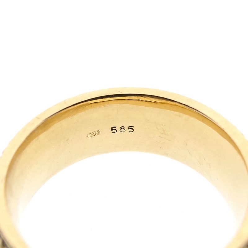 Afbeelding 4 van Gouden heren pinkring met patroon