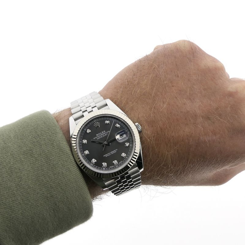 Image 21 of Rolex Datejust 41mm 'Rhodium Diamond Dial' 126334; Automatic men's watch