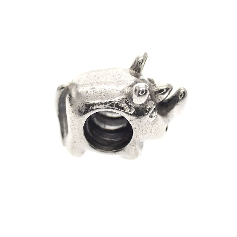 Image 5 of Pandora charm; Silver; Rhinoceros