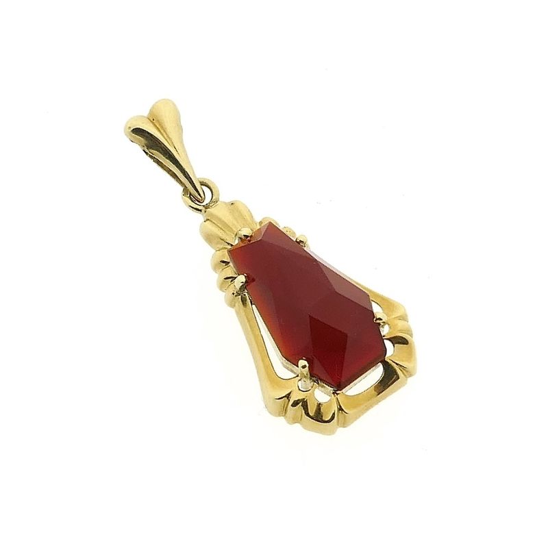 Image 11 of Vintage gold pendant with carnelian
