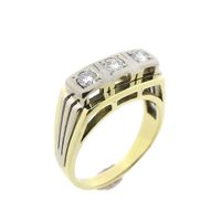 Two-tone gold men's ring with 0.3 ct diamond.