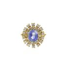 Image 3 of Gold cocktail ring with sapphire and diamonds; 0.70 ct.