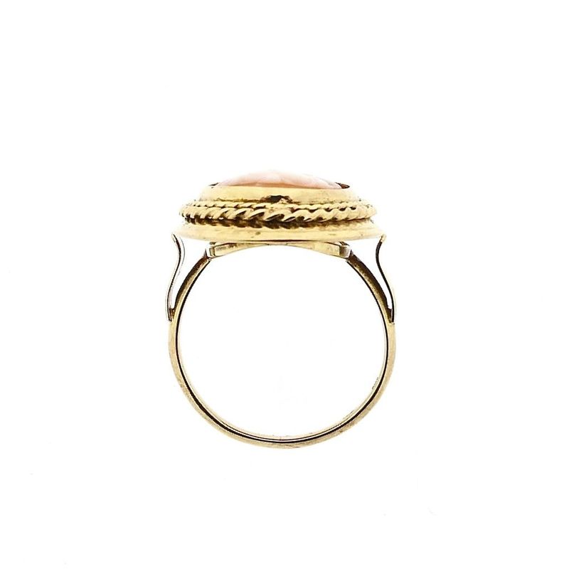 Afbeelding 5 van Gouden ring met uitgesneden portret van camee