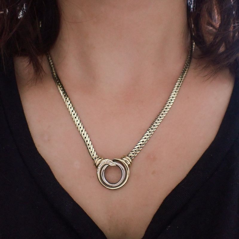 Image 4 of Gold necklace with a fixed pendant and diamonds | approx. 0.04 ct. | 45 cm