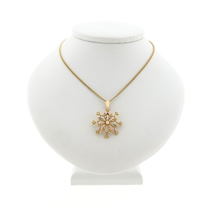 Image 3 of Gold Pendant with Cultured Pearls