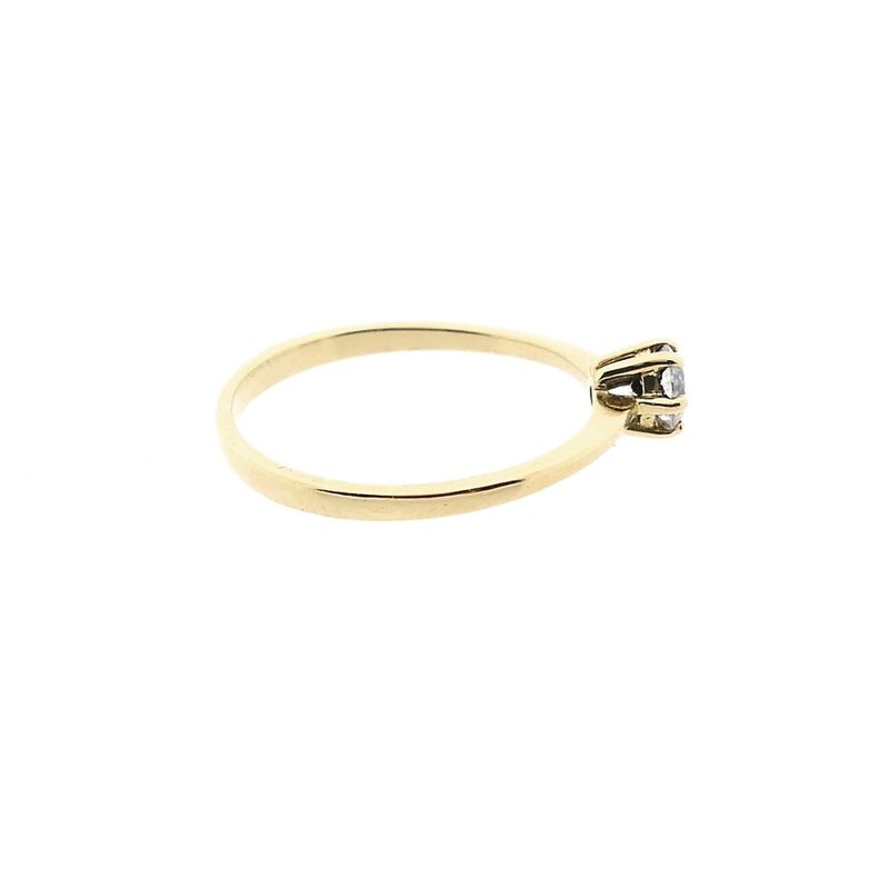 Image 5 of Golden solitaire ring with zirconia
