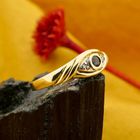 Image 2 of Gold ring with sapphire and diamond; 0.01 ct.