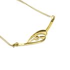 Afbeelding 9 van Gouden gourmetschakel ketting met vaste hanger en zirconia | 43 cm