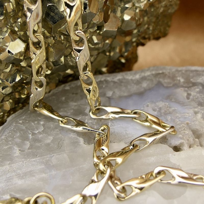 Image 2 of Two-tone gold infinity link chain