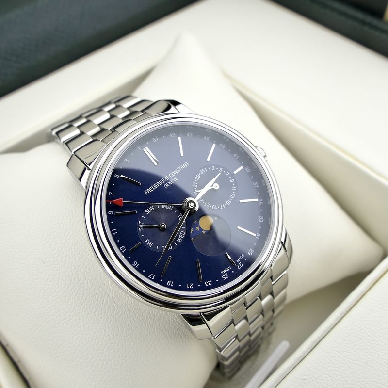 Image 16 of Frederique Constant Classics Business Timer FC270N4P6B; Men's watch with moon phase