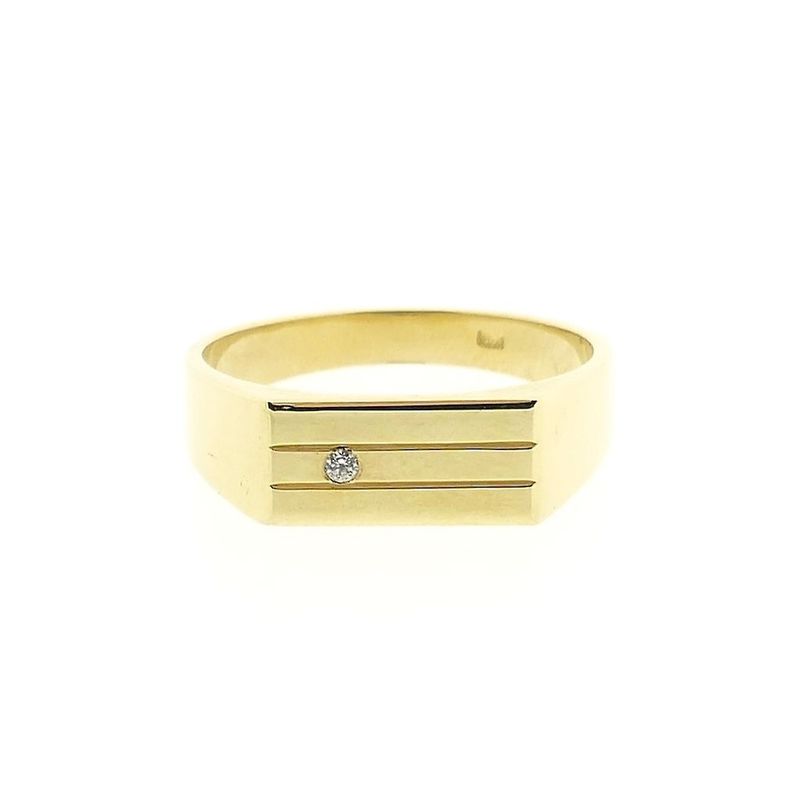 Image 3 of Gold signet ring with zirconia