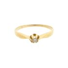 Image 3 of Gold solitaire ring with diamond; 0.03 ct.