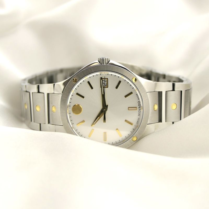 Image 10 of Movado SE; Two-tone watch with white dial; 0607516