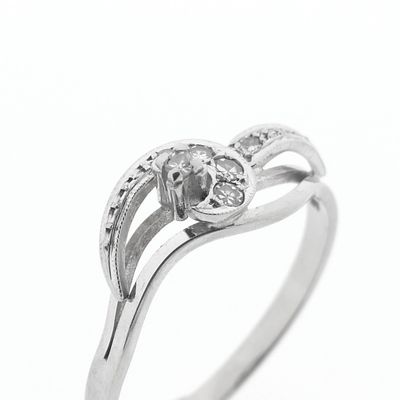 White gold ring with diamonds; 0.07 ct. Image 2 of White gold ring with diamonds; 0.07 ct.